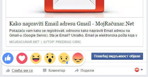Facebook reakcije